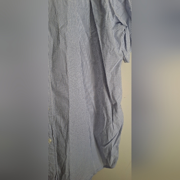 L. L. Bean Men White Cotton Button Tunic Shirt Top XL Roll Tab Short Sleeves - Picture 8 of 8